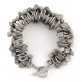 Bracelet d'anneaux vintage et pierres grises